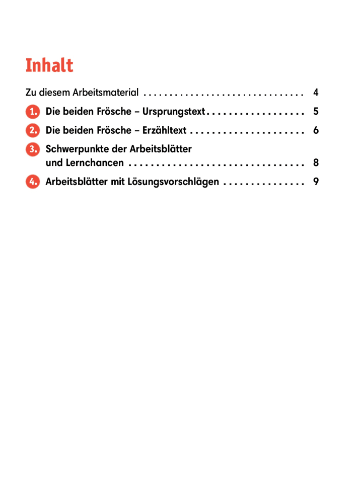 Arbeitsmaterial Grundschule. Fabeln für den Deutschunterricht. Die beiden Frösche: Eine Fabel von Äsop.