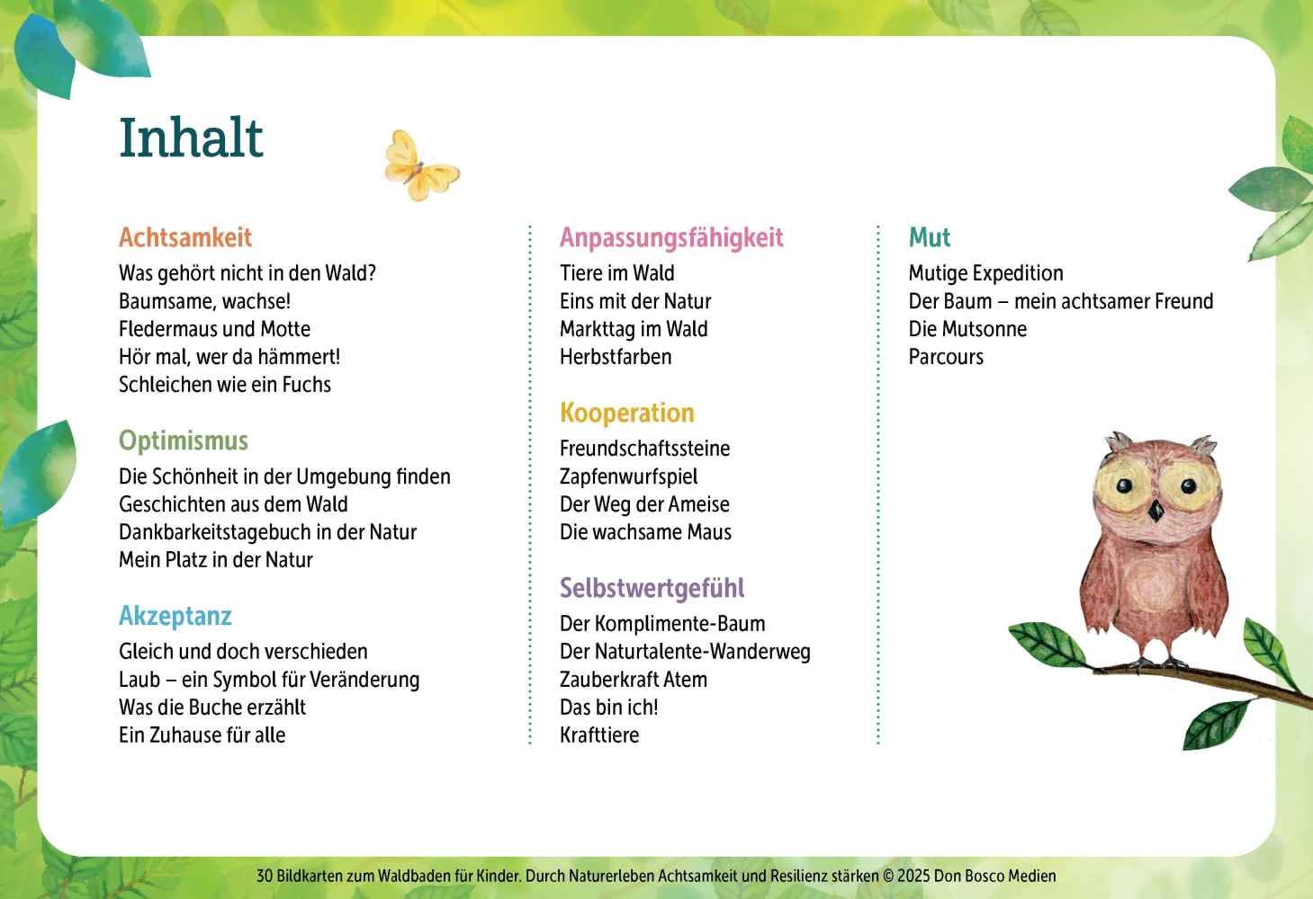 30 Bildkarten zum Waldbaden für Kinder
