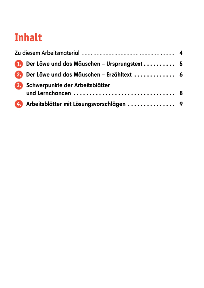 Arbeitsmaterial Grundschule. Fabeln für den Deutschunterricht: Der Löwe und das Mäuschen. Eine Fabel von Äsop
