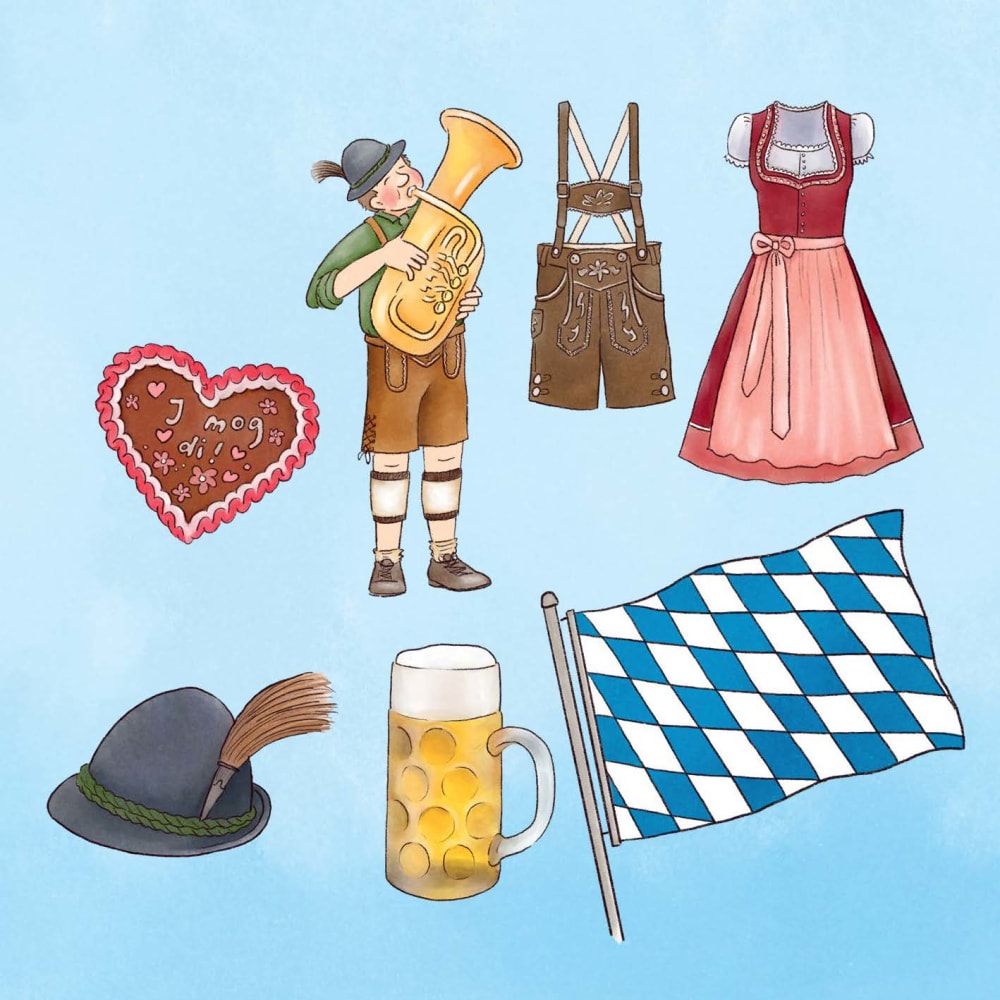 Auf dem Oktoberfest mit Emma und Paul. Mini-Bilderbuch