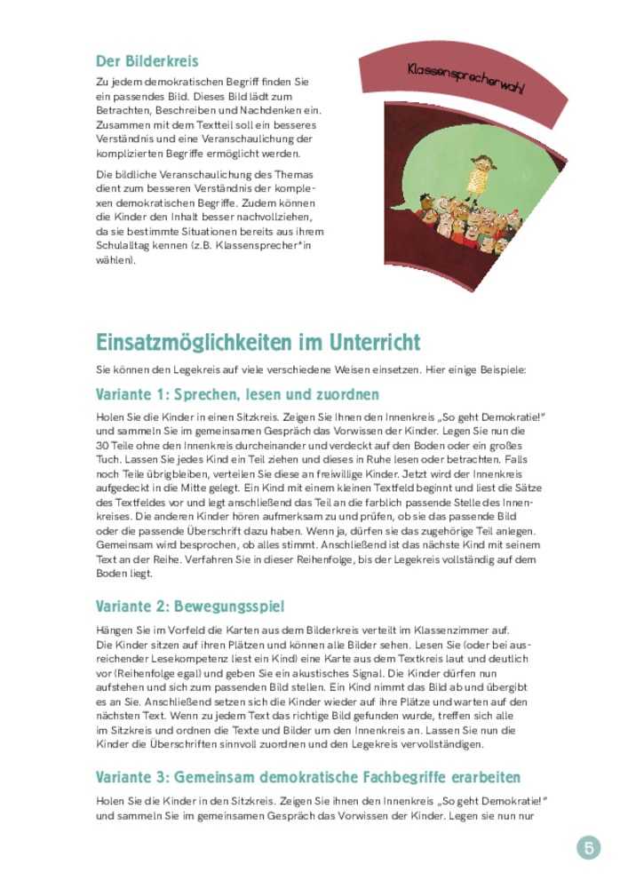 So geht Demokratie! Legekreis für die Grundschule in 10 Bildern