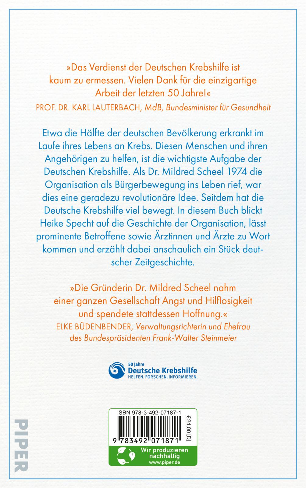 Im Mittelpunkt der Mensch – 50 Jahre Deutsche Krebshilfe