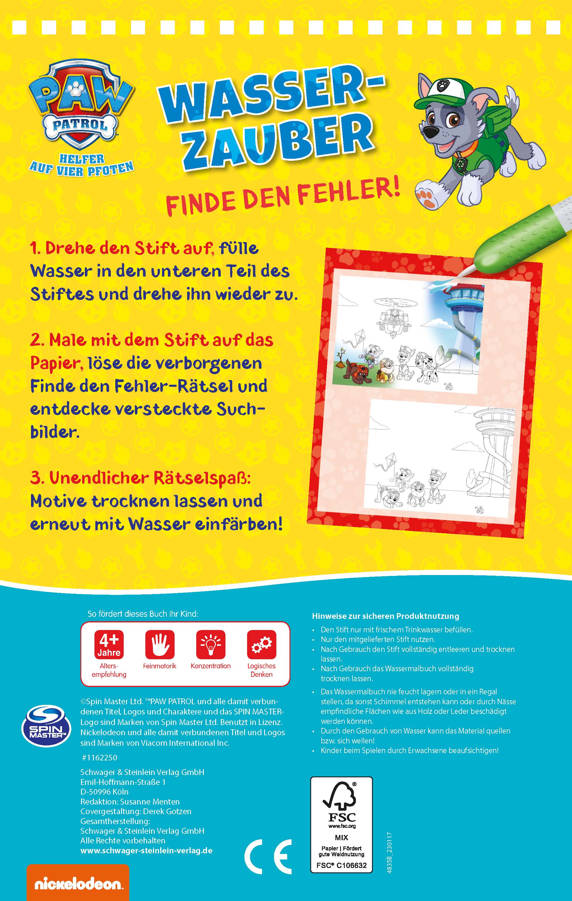 PAW Patrol Wasserzauber I Finde den Fehler. Einfach mit Wasser malen