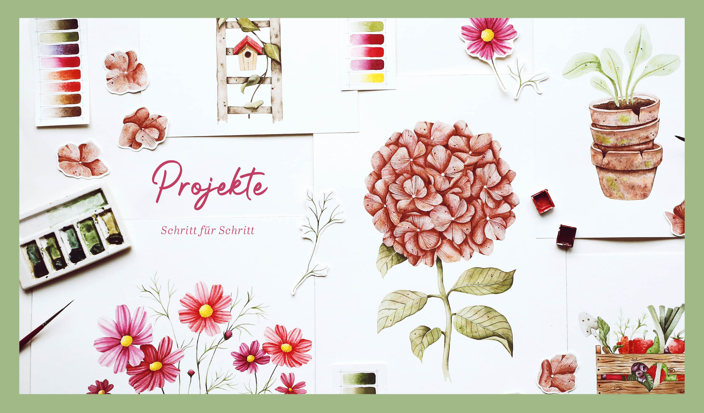 Boho Watercolor – Flowers & Garden
