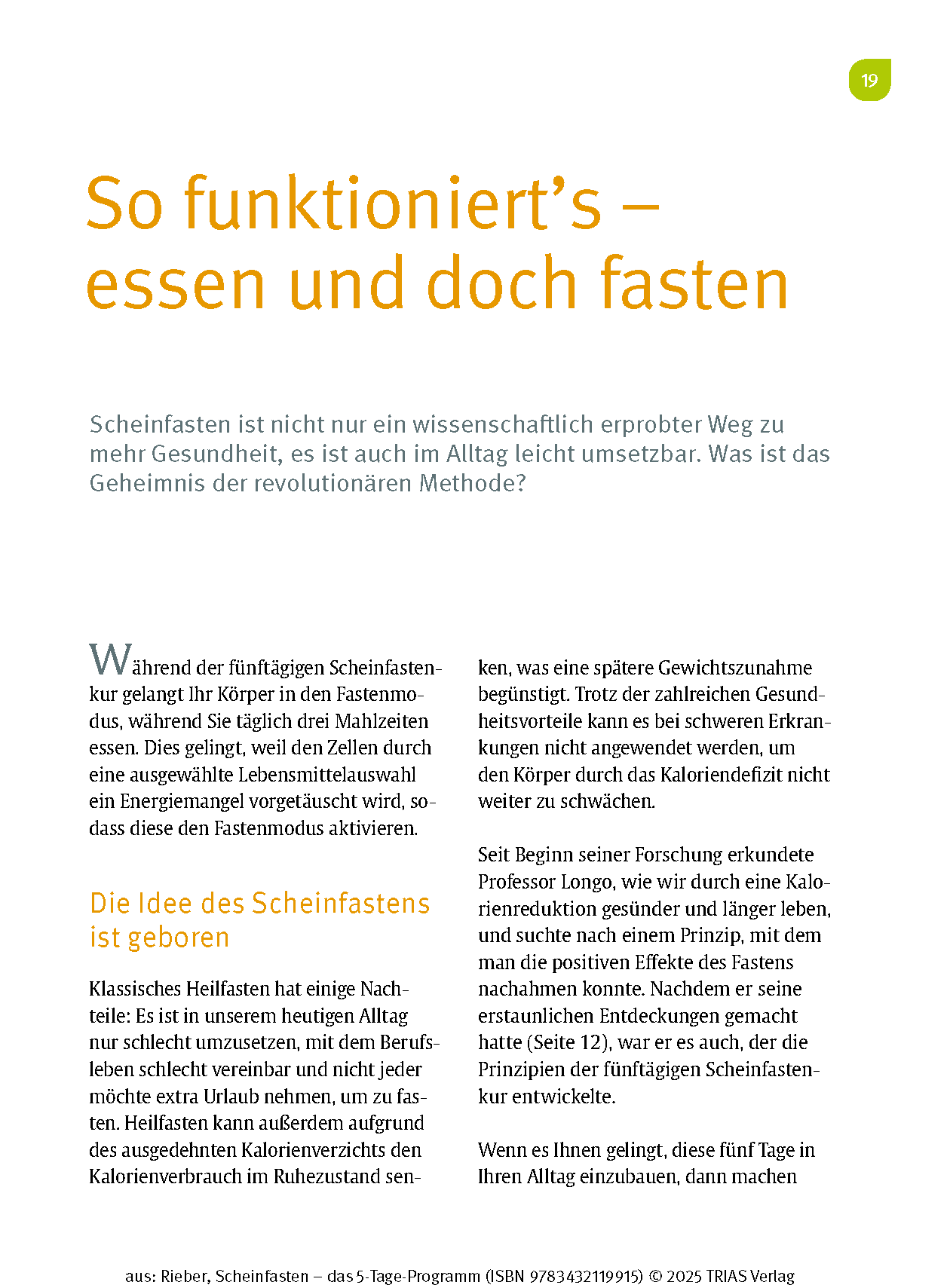 Scheinfasten - das 5-Tage-Programm