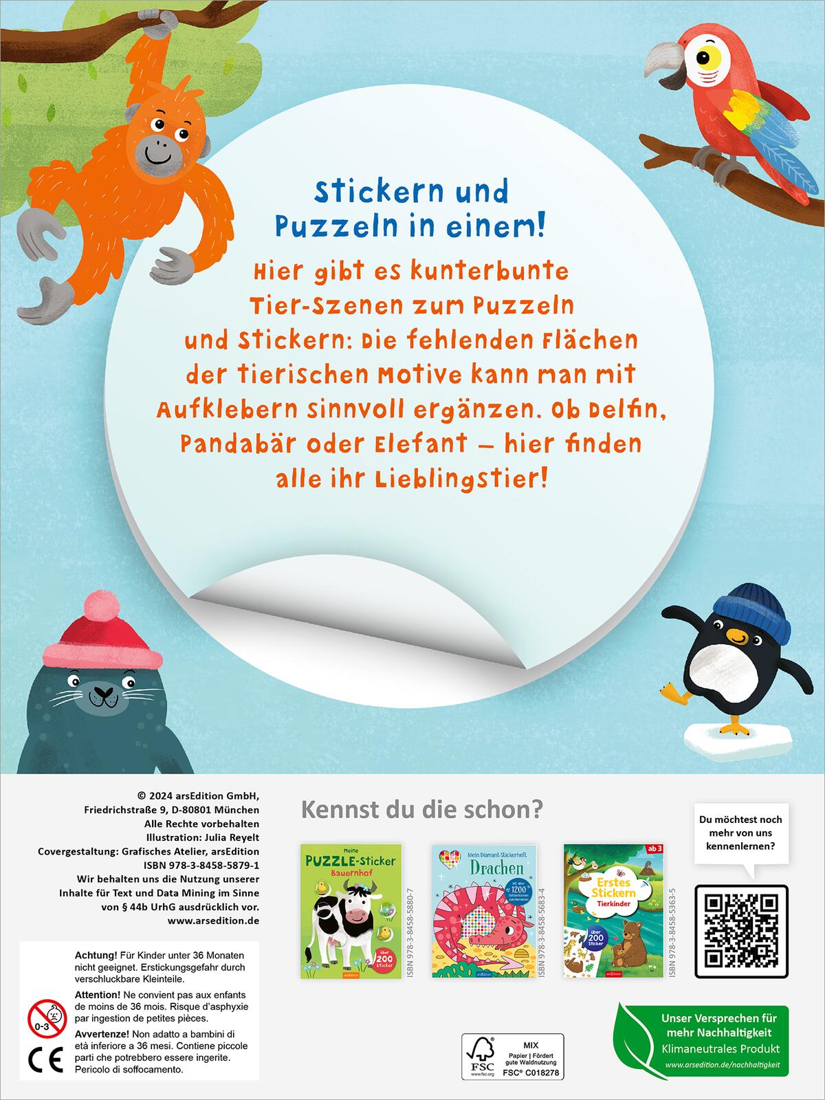 Meine Puzzle-Sticker – Lieblingstiere