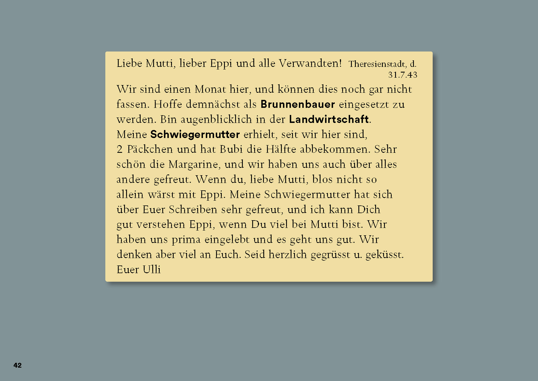 „Liebe Mutti!“ Postkarten aus Theresienstadt 1943–1944 mit künstlerischen Arbeiten von Inbar Chotzen