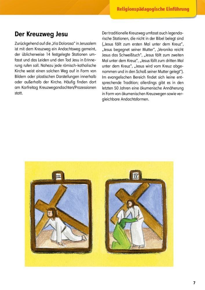 Arbeitsmaterial Grundschule. Stationenlernen Religion: Der Kreuzweg Jesu