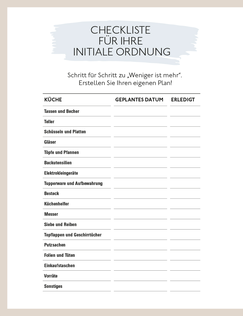 Ordnung für immer